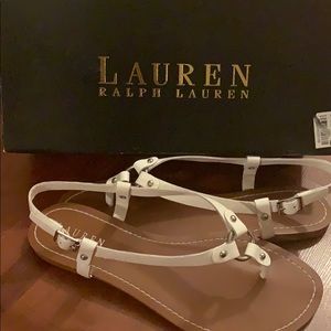 Ralph Lauren patent leather thong sandal